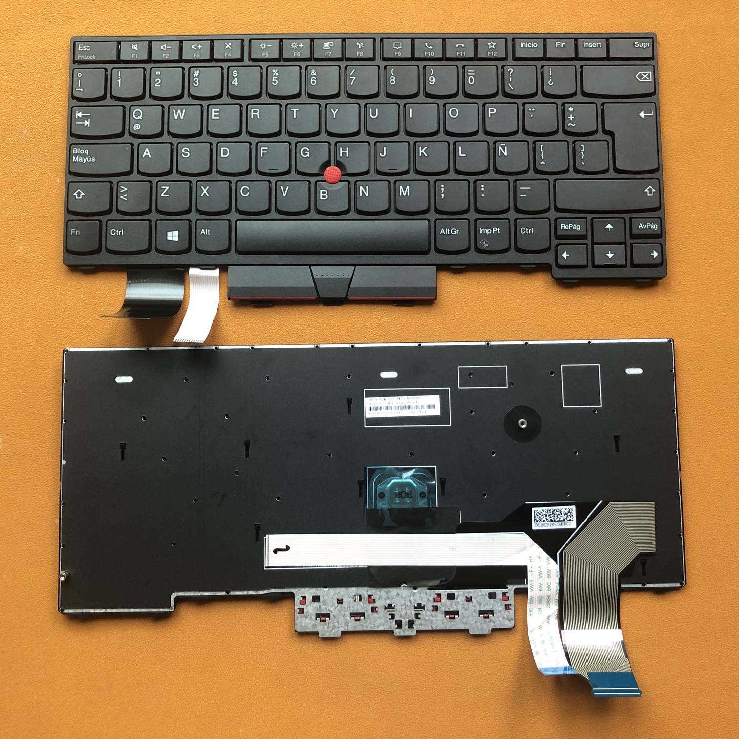 thumbnail image 2 of New Backlit Spanish QWERTY Keyboard For Lenovo ThinkPad L14 Gen2 (5N20W67655), Black 2 of 6
